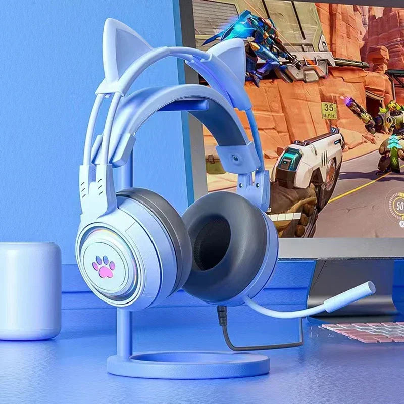 Cute Cat Ear Gaming Headphones
